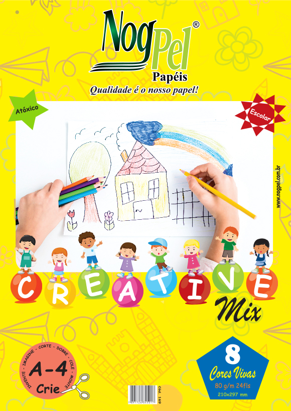 Creative MIX Papel Colorido 80g/m 24 folhas CÓD. 169